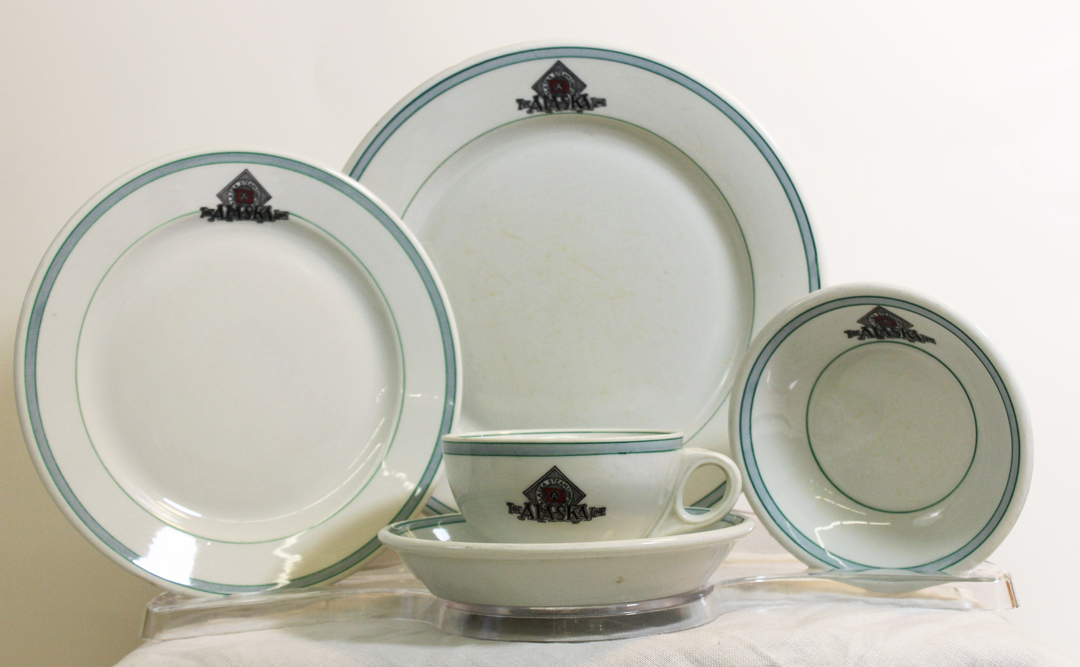 For sale: beautiful 5 piece set of Alaska Steamship
              Company china dinnerware.