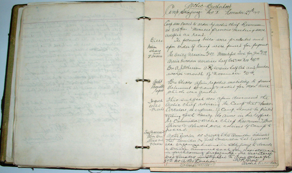 For sale: documents,
              records, and ledgers, of the Arctic Brotherhood, circa
              1908-1920.