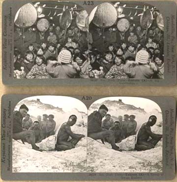 For sale: a rare set of stereoviews of Eskimos at
              Kwigillingok Alaska.