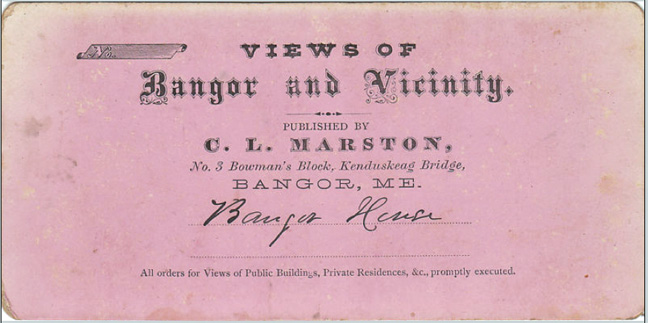 For sale: original 1871 stereoview of Bangor House
              prepared for President Grant's visit.
