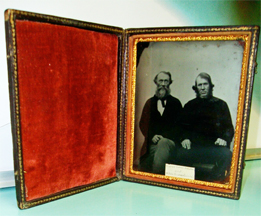 Half plate ambrotype of Thomas Holden Bowker and
              Miles Brabbin Bowker, of South Africa.