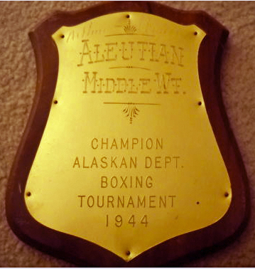 For sale: World War 2 Boxing trophy from Alaska,
              Aleutian Islands.