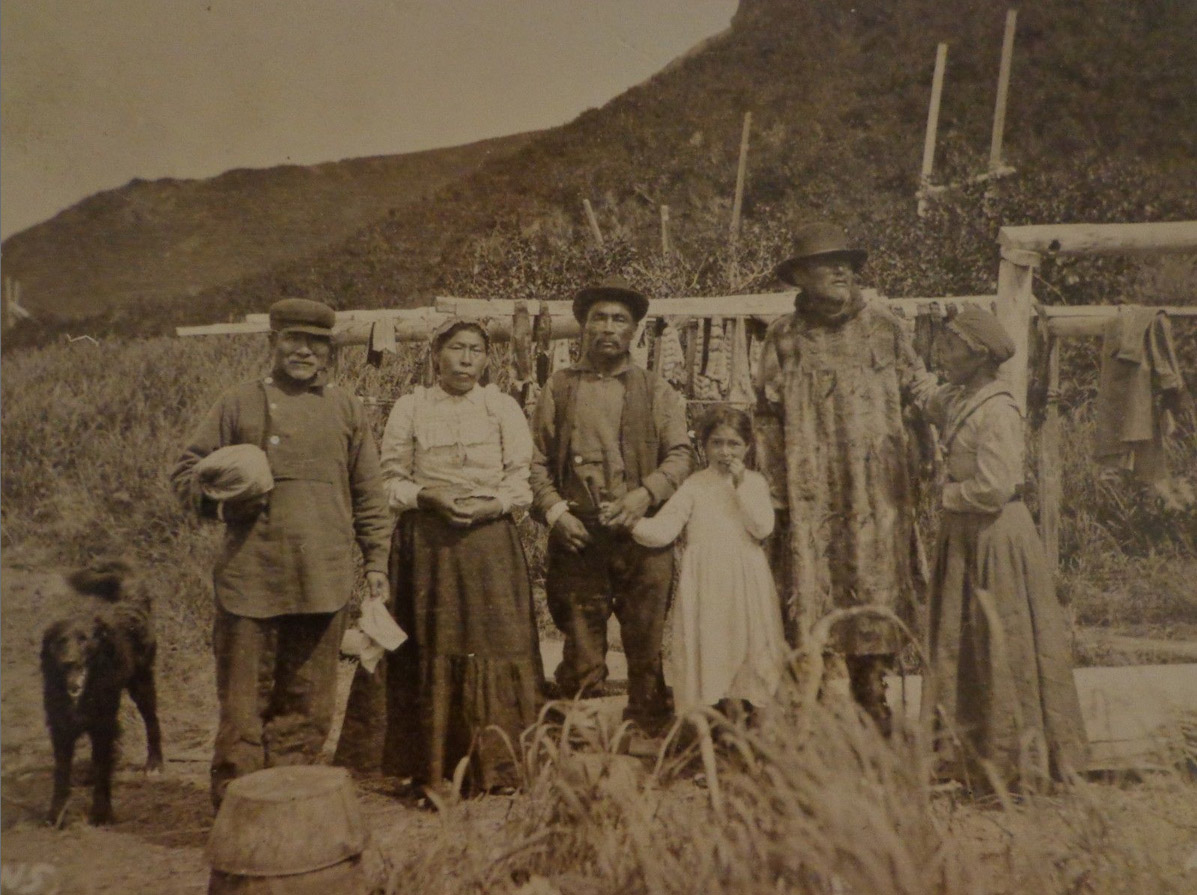 For sale: original
              real-photo postcard titled "Native Indians - Chignik,
              Alaska"
