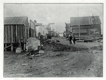 Street of Solomon, Alaska. For sale: original view
              book "Souvenir of North Western Alaska" by O.D.
              Goetz.