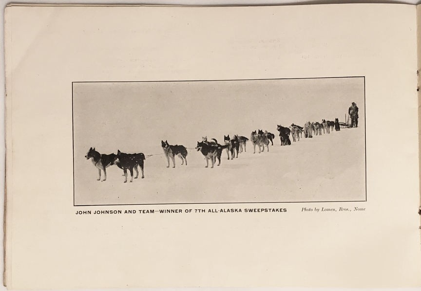 For sale: Original 1921 booklet on the sled dog races
              of Alaska and Manitoba.
