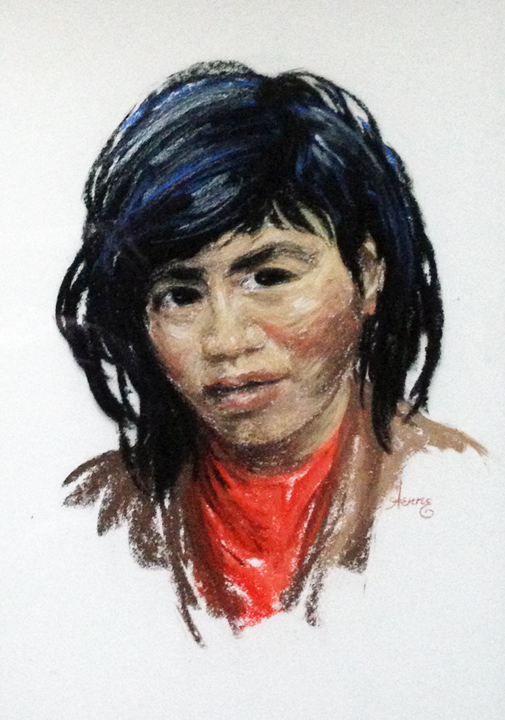For sale: Original pastel painting by Ellen Henne
              Goodale of an identified Native girl.