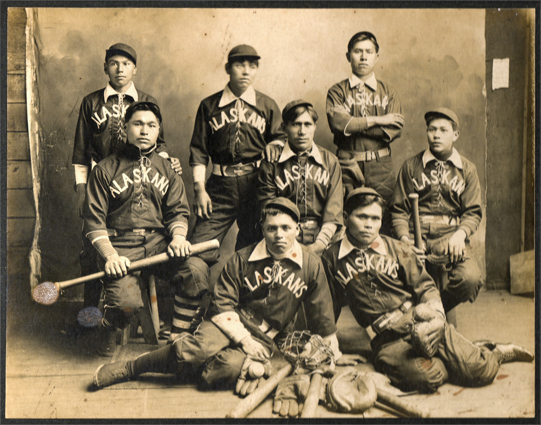 For sale: original early Hoonah Alaska baseball team
              photograph.