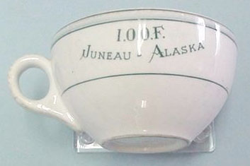 For sale: I.O.O.F.
              JUNEAU, ALASKA china cup.