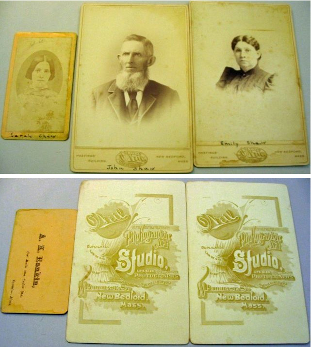 Cabinet card of John Shaw taken in New Bedford, whaling
        master.