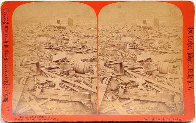 For sale: stereoview photo of Johnstown Flood.