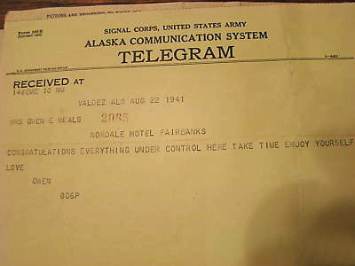 Alaska aviation pioneer Owen Meals archive for sale.