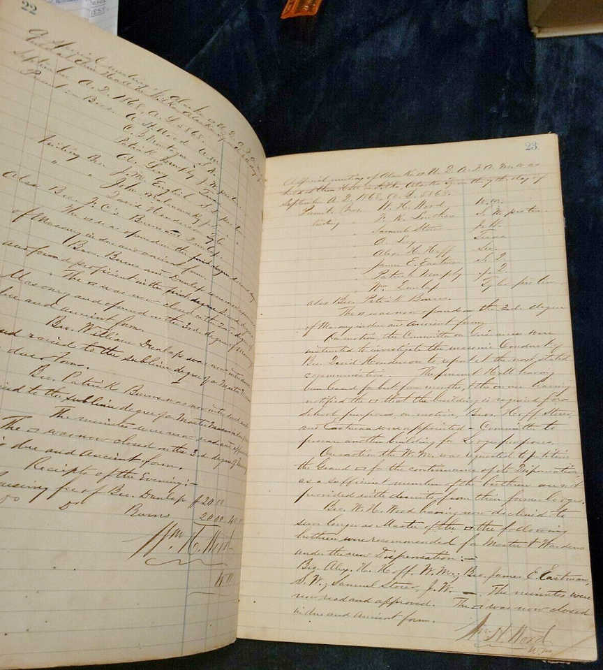 For sale: 1868-1871 Masonic Meetings Minutes Ledger
              Book from Sitka Alaska!