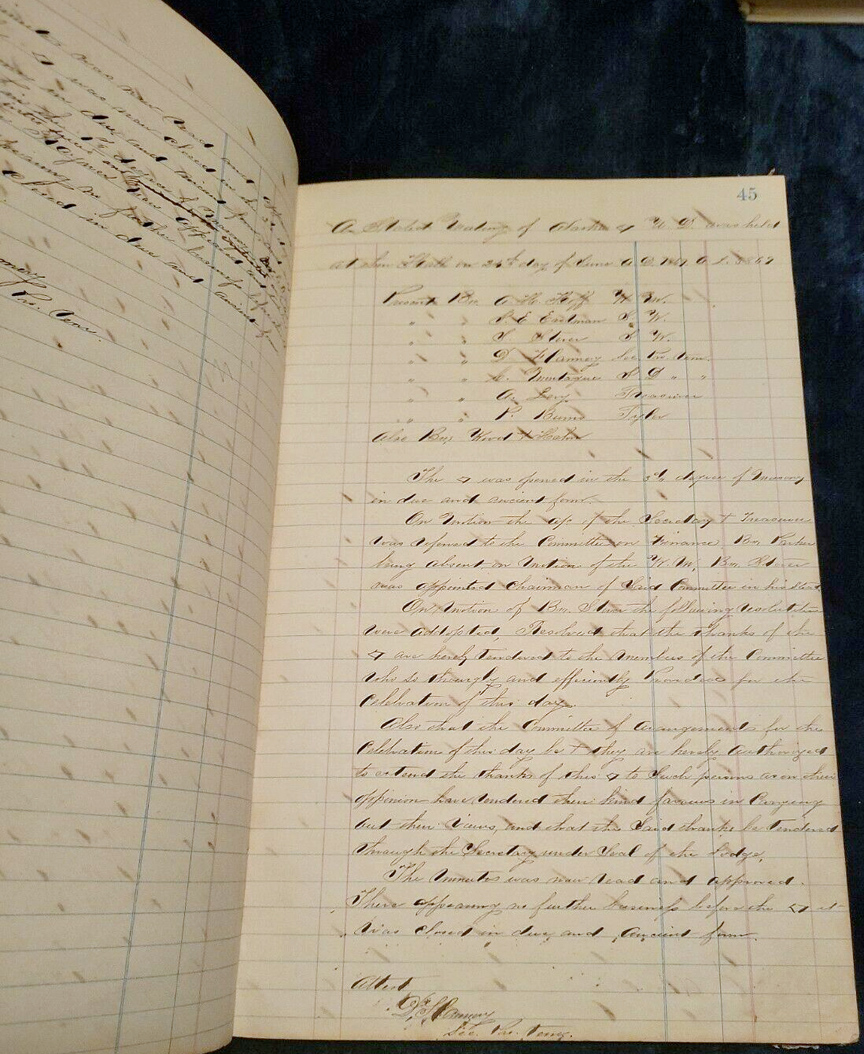 For sale: 1868-1871 Masonic Meetings Minutes Ledger
              Book from Sitka Alaska!