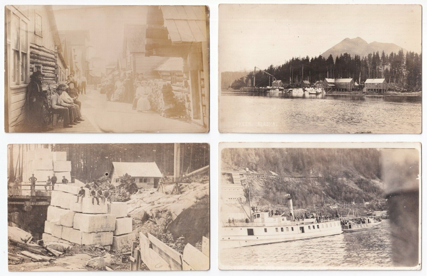 For sale: Large collection of original Calder &
              Tokeen marble quarry postcard photographs from Alaska.