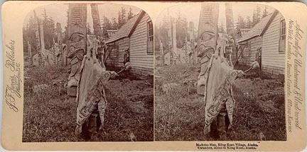 For sale: original stereoview of a Haida medicine
              man.
