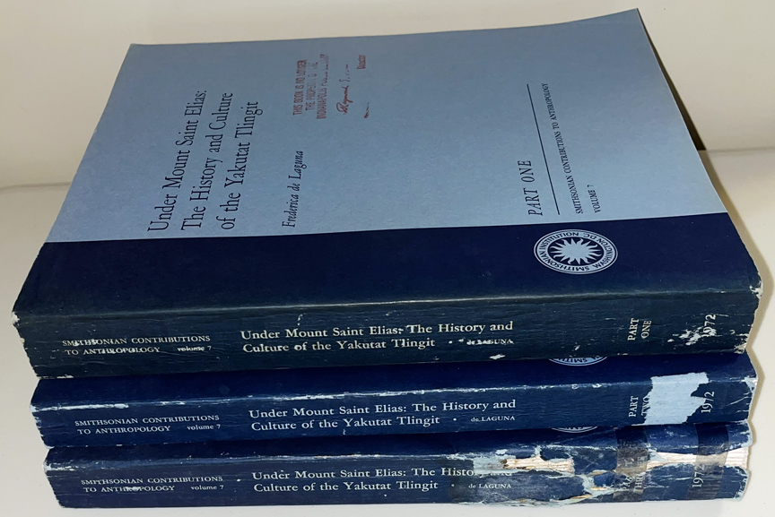 For Sale: Under Mount Saint Elias: the history and
              culture of the Yakutat Tlingit. 3 large volumes, first
              edition.