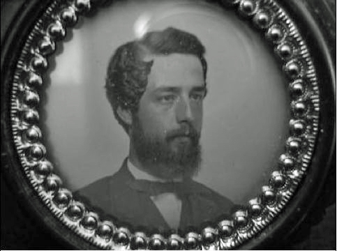 Unidentified daguerreotype of a man in an oreo case.