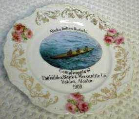 Antique Alaska Valdez Bank & Mercantile Co.
              souvenir china for sale