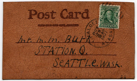 1907 Valdez Alaska
              racist African-American leather postcard.