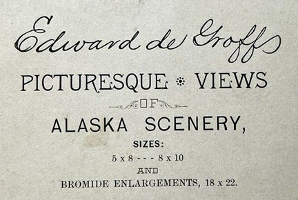 For sale: original 1886 1886 Edward de Groff albumen
              cabinet card of Sitka Alaska.