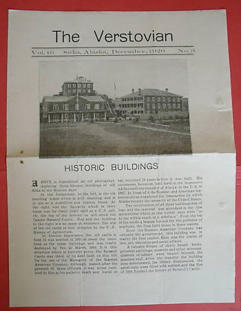 The Verstovian, Sitks Alaska newspaper, for sale.