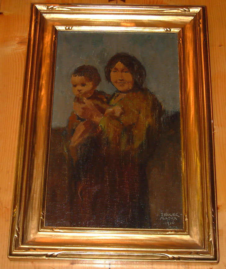 For
              sale: Eustace Ziegler painting of Alaskan madonna &
              child, Horse Creek Mary, for sale.