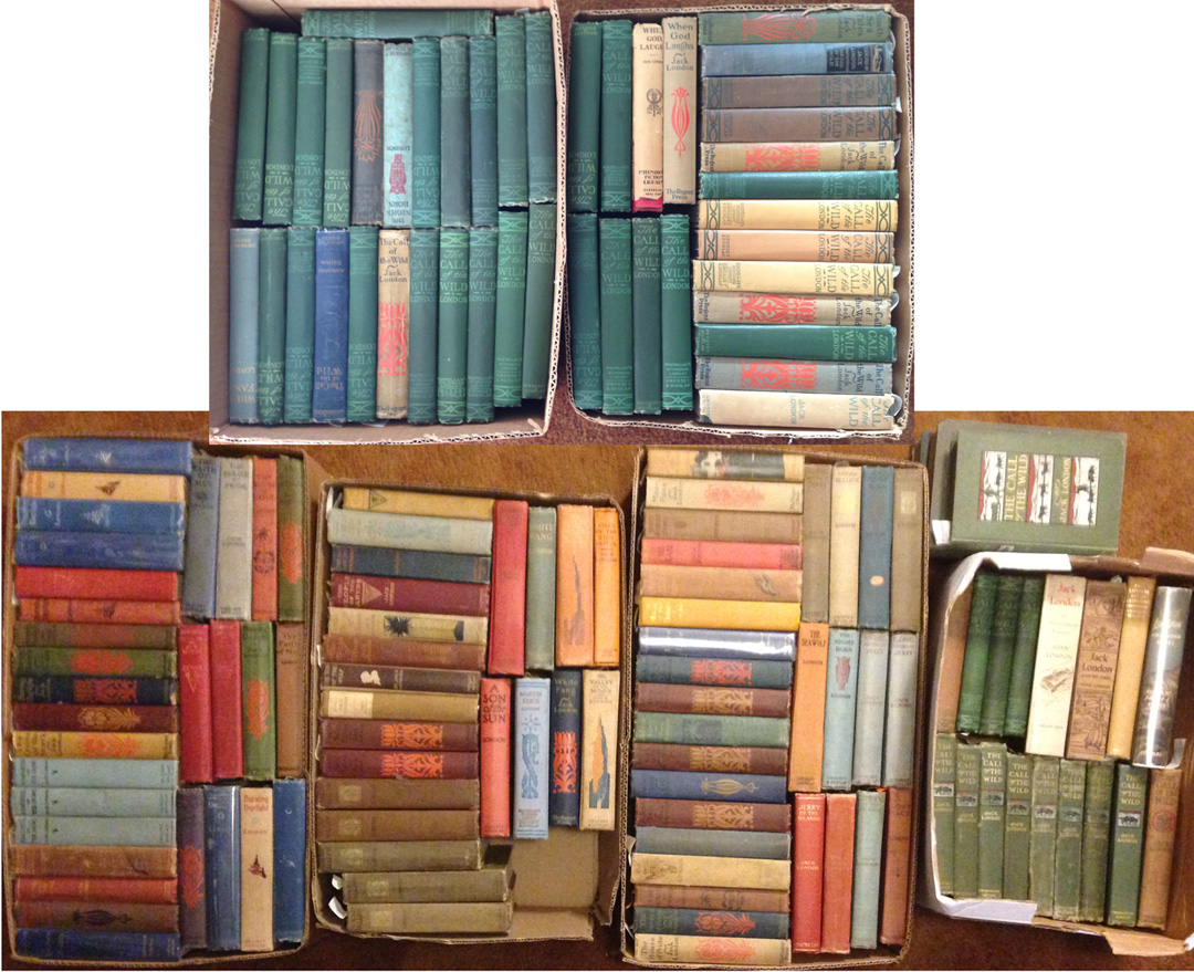For sale: a large
              lot of 145 Vintage Jack London Books.