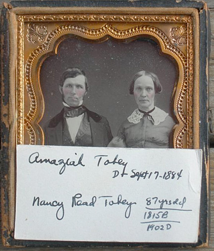 For sale: Original
              daguerreotype portrait of Amaziah Tobey & Nancy Read
              Tobey.