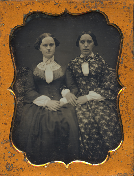 Daguerreotype of two New Bedford women. This dag was
        carried to Honolulu, Hawaii, probably on a whaling ship.