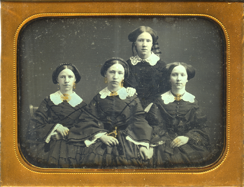 New Bedford area daguerreotype of four
        sisters.