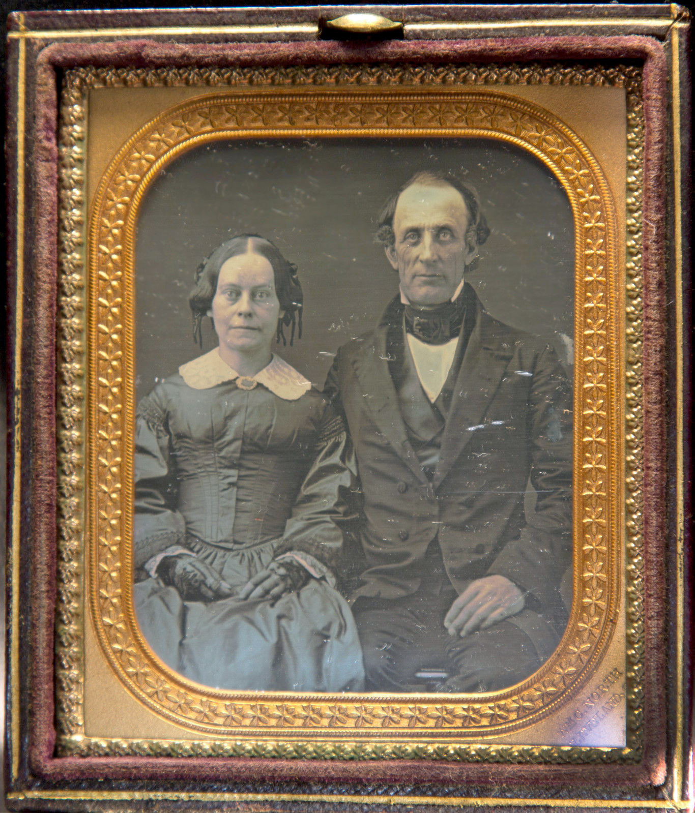 Daguerreotype of D.T. Watson and
      wife Mary.